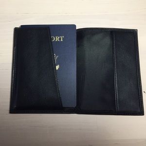 Tumi Black Leather Passport Holder Case